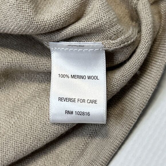 Garnet Hill Relaxed Fit Sweater Women’s Small Tan Pointelle Knit Balloon Sleeve - Picture 10 of 10